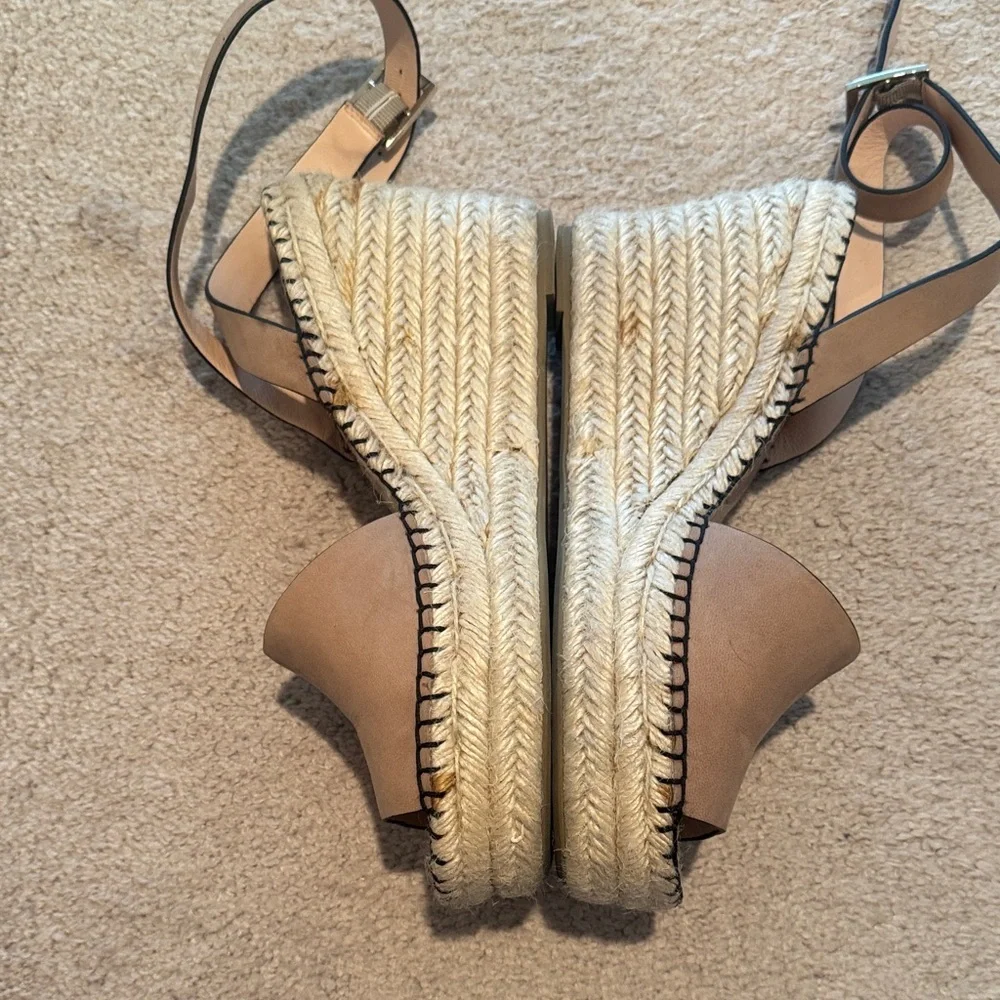 Kate Spade Tan Espadrille Wedge Sandals